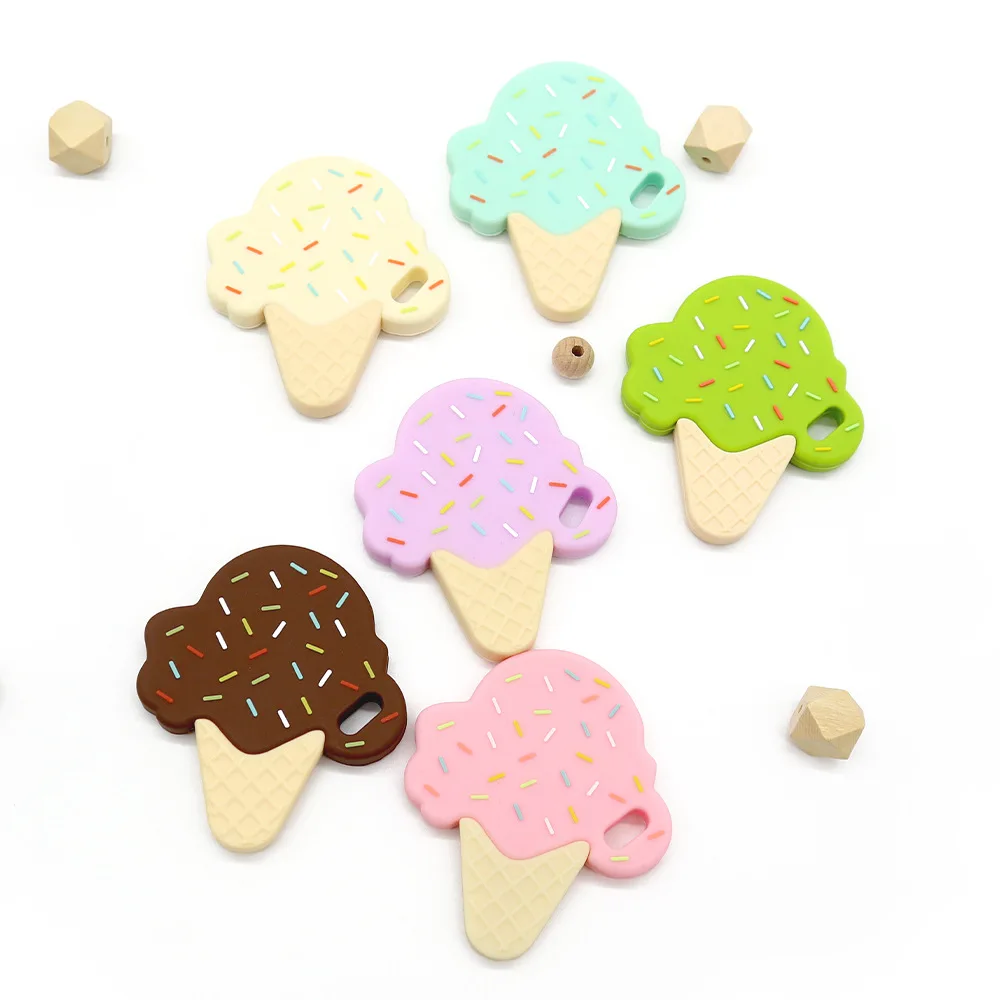 Cartoon Shaped Baby Teethers Sandwich Cookies Donuts Ice Cream Anti-Eating Hands Silicone Gum Water-Boiled Grinding Stick manufacture