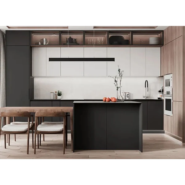 China Prefabricated Solid Wood Display Kitchen Cabinets For Sale