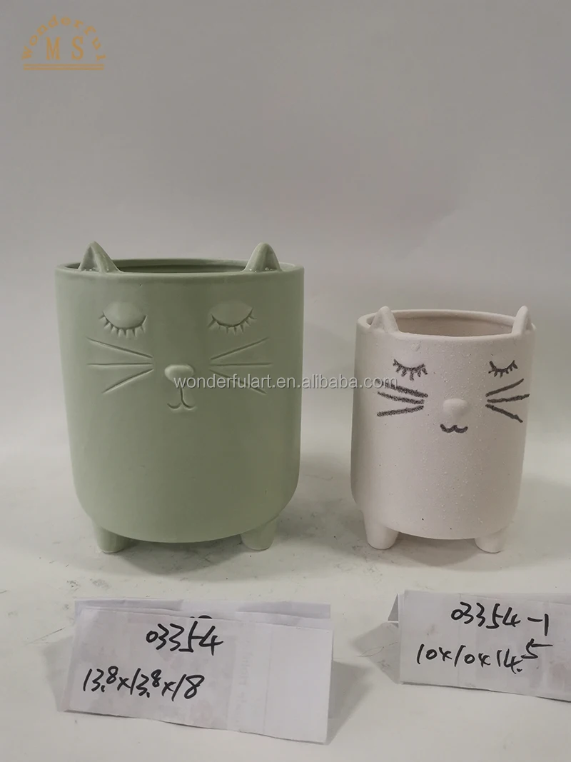 EXW Indoor and Outdoor Porttery Pot Factory Price Ceramic Owl Fox Cat Shaped Flower Pot Animal Planter Pot for Home Decoration