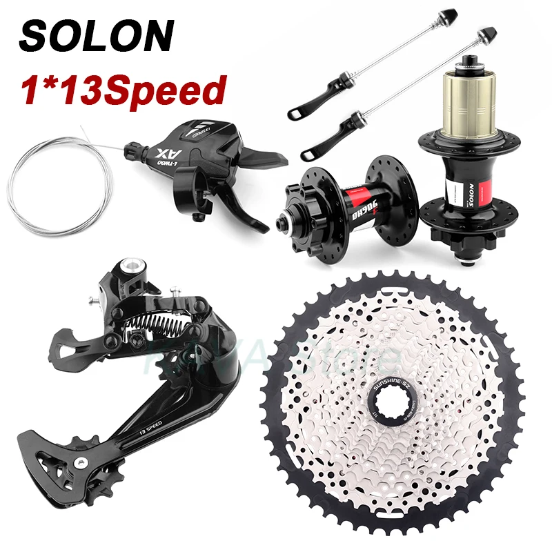 SOLON MTB 13 Speed Kit LTWOO Shifter Rear Derailleur 13S Hub 32 Holes 13V  Groupset KMC X12 Chain Sunshine 50T Cassette Bike Part
