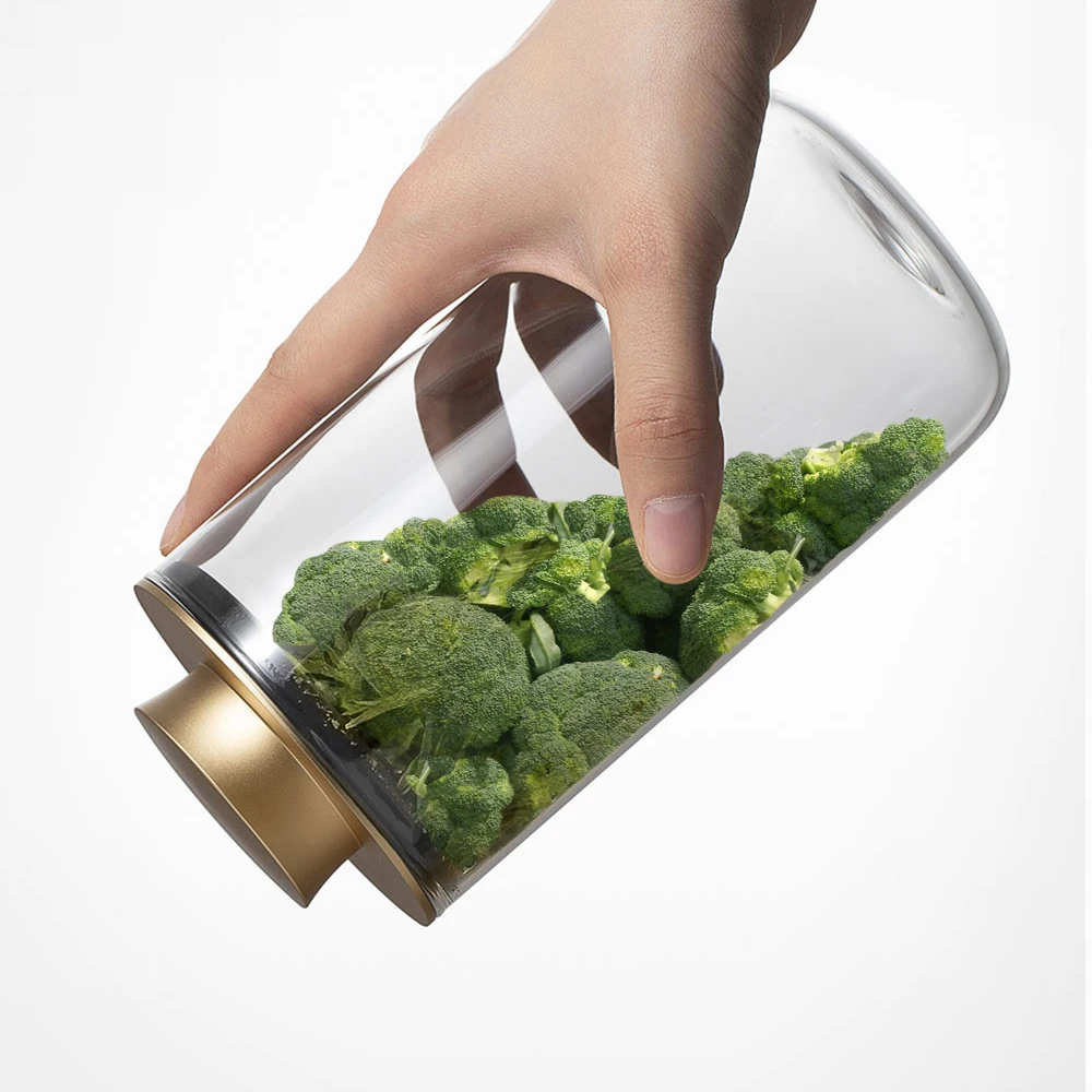 Herb Storage Container Food Grade  Packaging Bottle Green Glass Jar with Aluminum Lid Good Sealing and Silicone Case Rose Gold