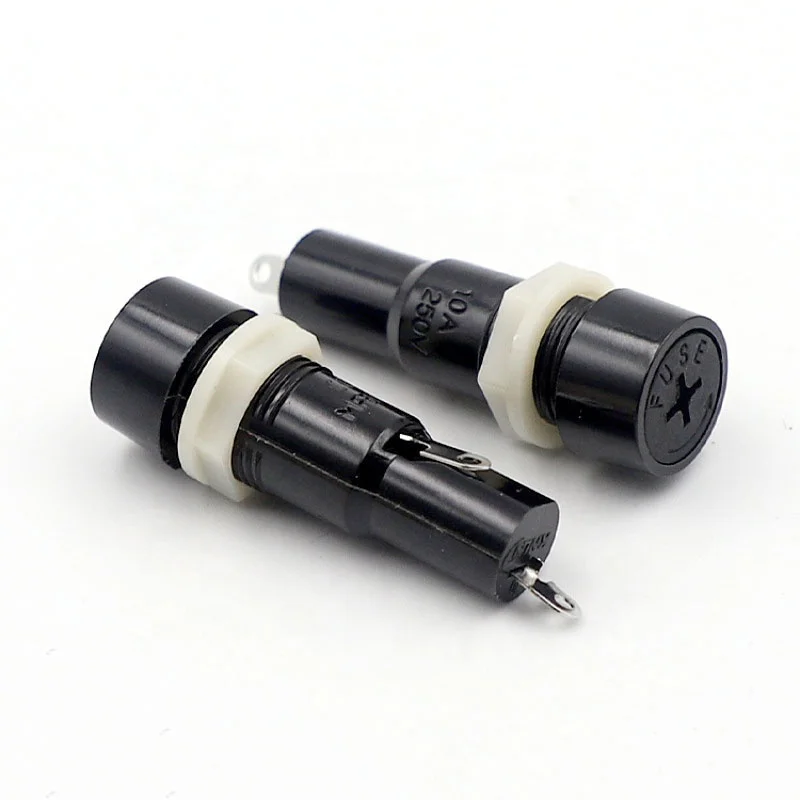 20x Sicherungshalter MF-527 - Für 5x20mm Glasrohrsicherungen - 10A/250V Schwarz - Elektroinstallation