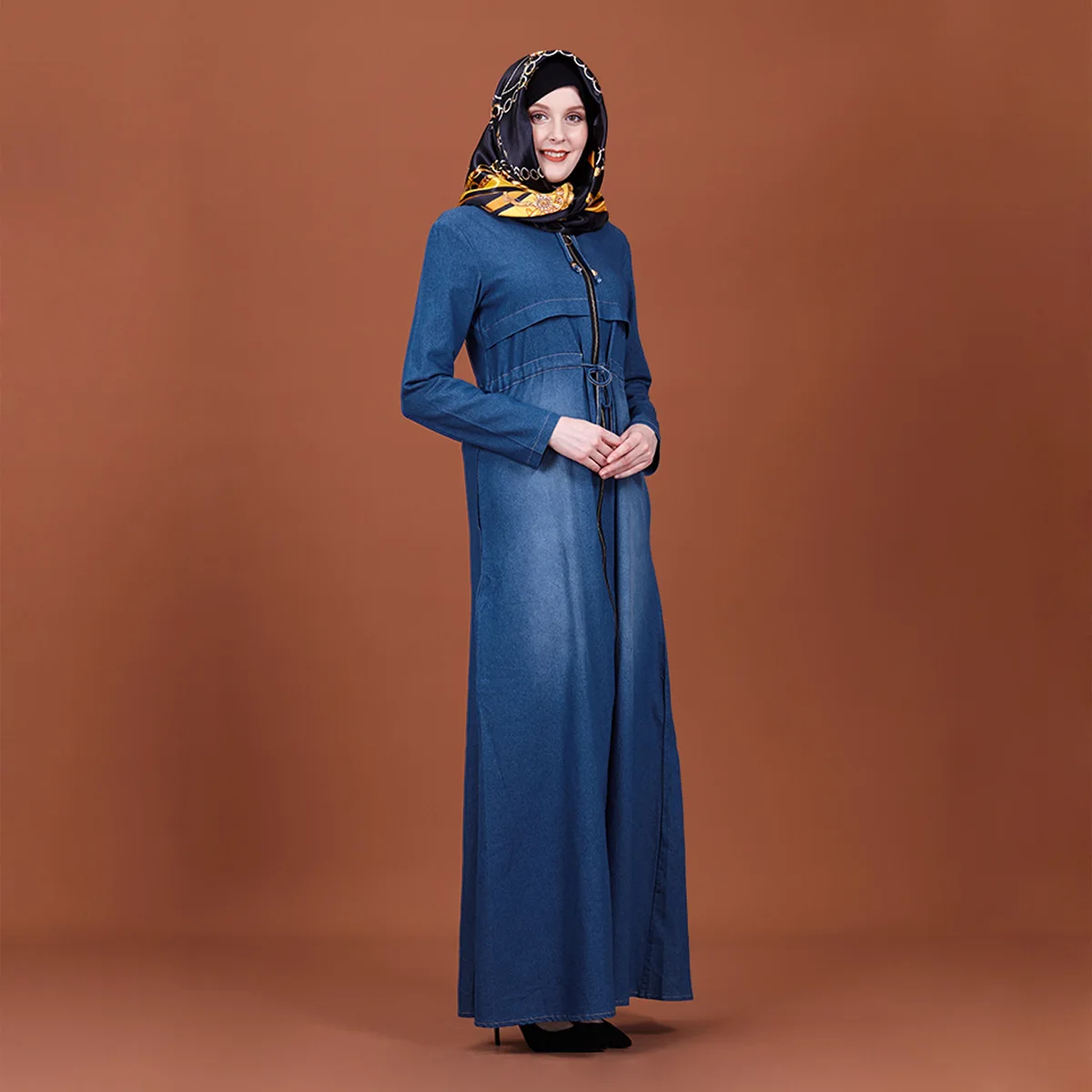 Buy online Blue Solid Denim Abaya from ethnic wear for Women by Silk Route  London for ₹3859 at 10% off | 2024 Limeroad.com