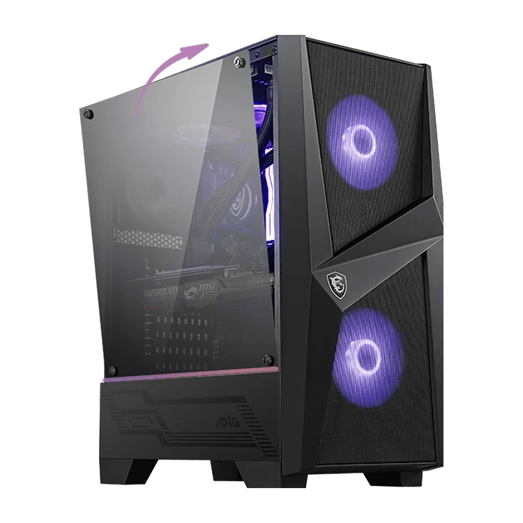 MSI MAG FORGE 100R Mid-Tower Computer Case Supports ATX Motherboard With RGB Lighting Chassis PC Desktop Gaming Case