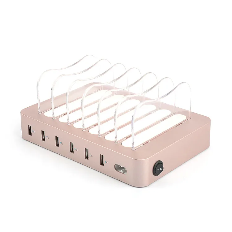 60W 7-Port USB Ladegerät Mit Display - Ladestation Für Multiple Geräte