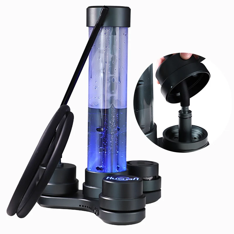 Wholesale Top Level Luxury Automatic Color Change Aluminum Shisha Hookah Smoking Gift Set with LED Light for Rich People Only