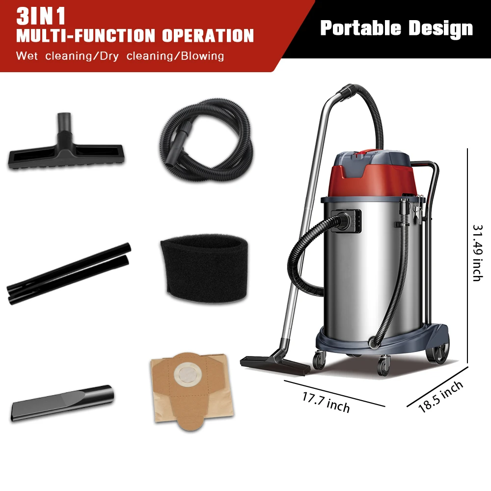 Профессиональный пылесос для сухой и влажной уборки ковров мощностью 1400 Вт 603-60л с двигателем из медной проволоки для ковров, пола, фабрики