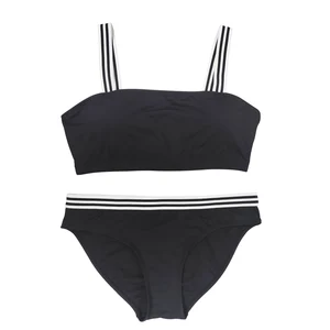 Wholesale Solid Color & Print Front Women's Two Piece Bikini Set Customizable Anti-Bacterial Quick Dry