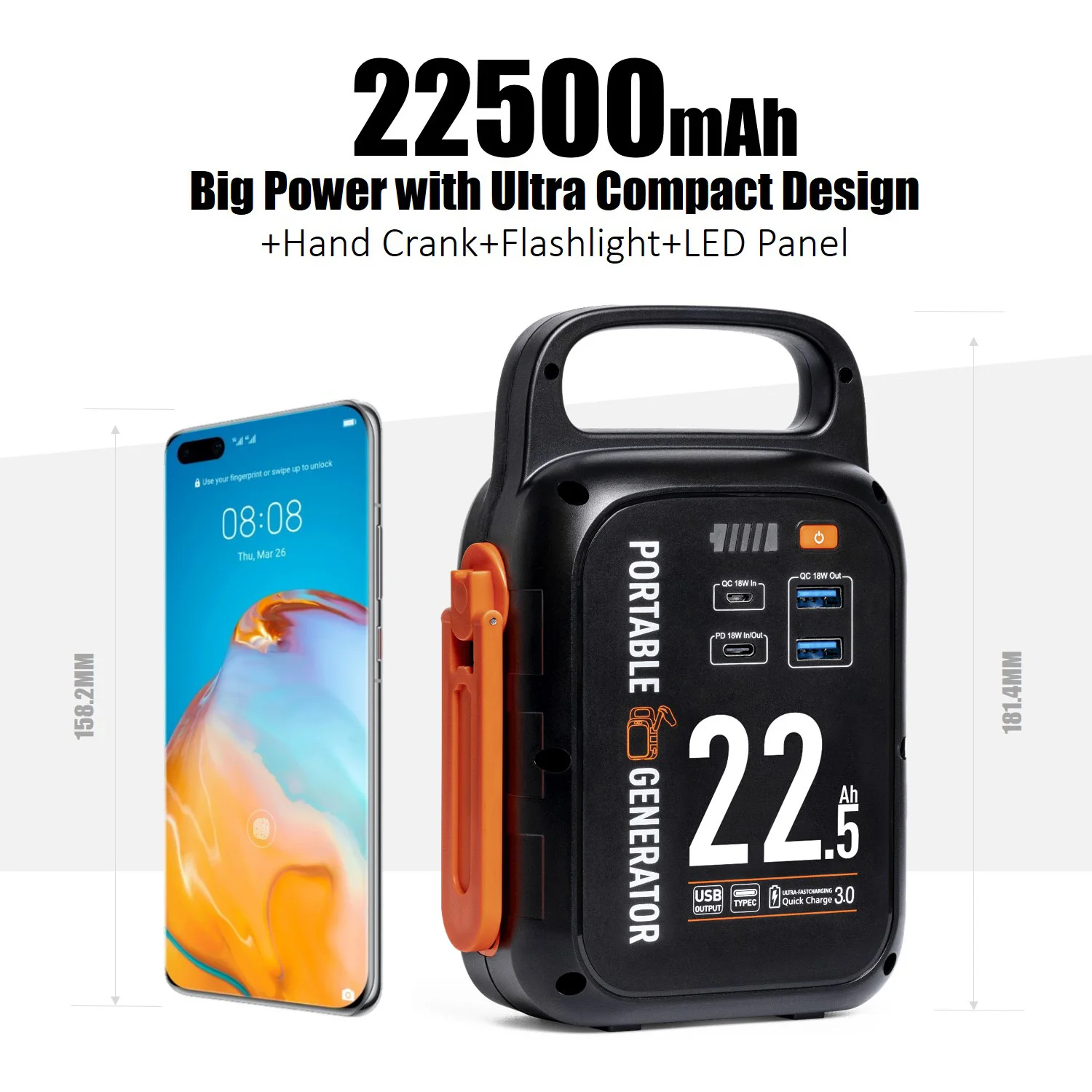 
Солнечная система Sbase, 22500 мАч, солнечный генератор, перезаряжаемый панелями, солнечные батареи S60, ручной генератор 