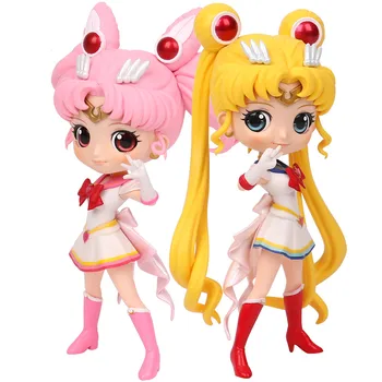 2PCS /SET Sailor Moon Qposket Mini Anime Figure Toys 16cm
