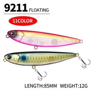 12g 85mm Stainless Steel Dog Lure for Sea Bass Red Eye Floating Printed Pencil Hard Bait – Pencil – view 3