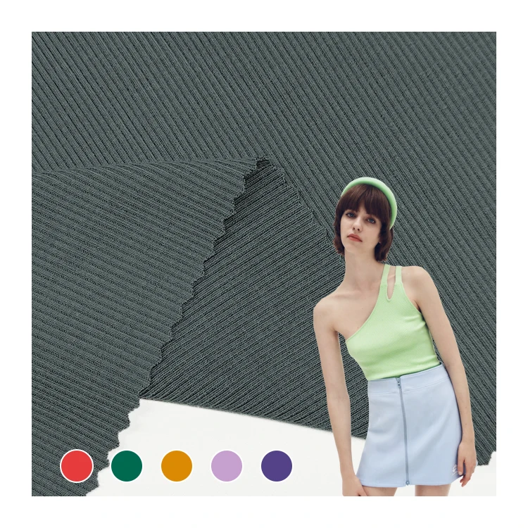 Sustainable Modal Stretch Fabric Rib Material, Plain Dyed Modal Cotton Rib Fabrics for Women Clothing/