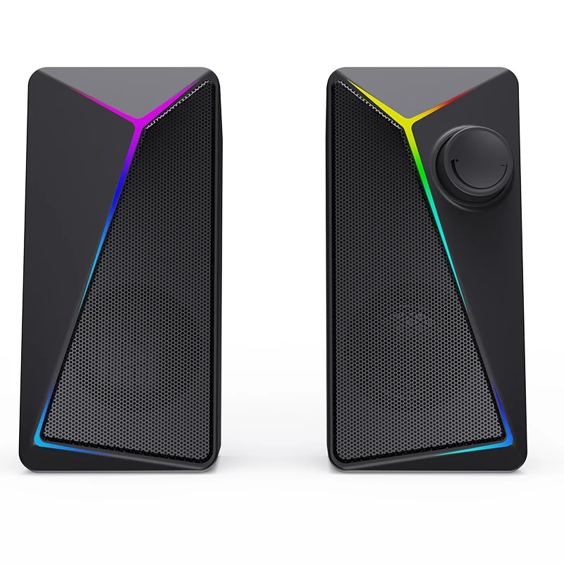 Enceintes PC SOULION R40 Avec LED Bluetooth 5.3 - 10W, USB, 6 Modes Lumière