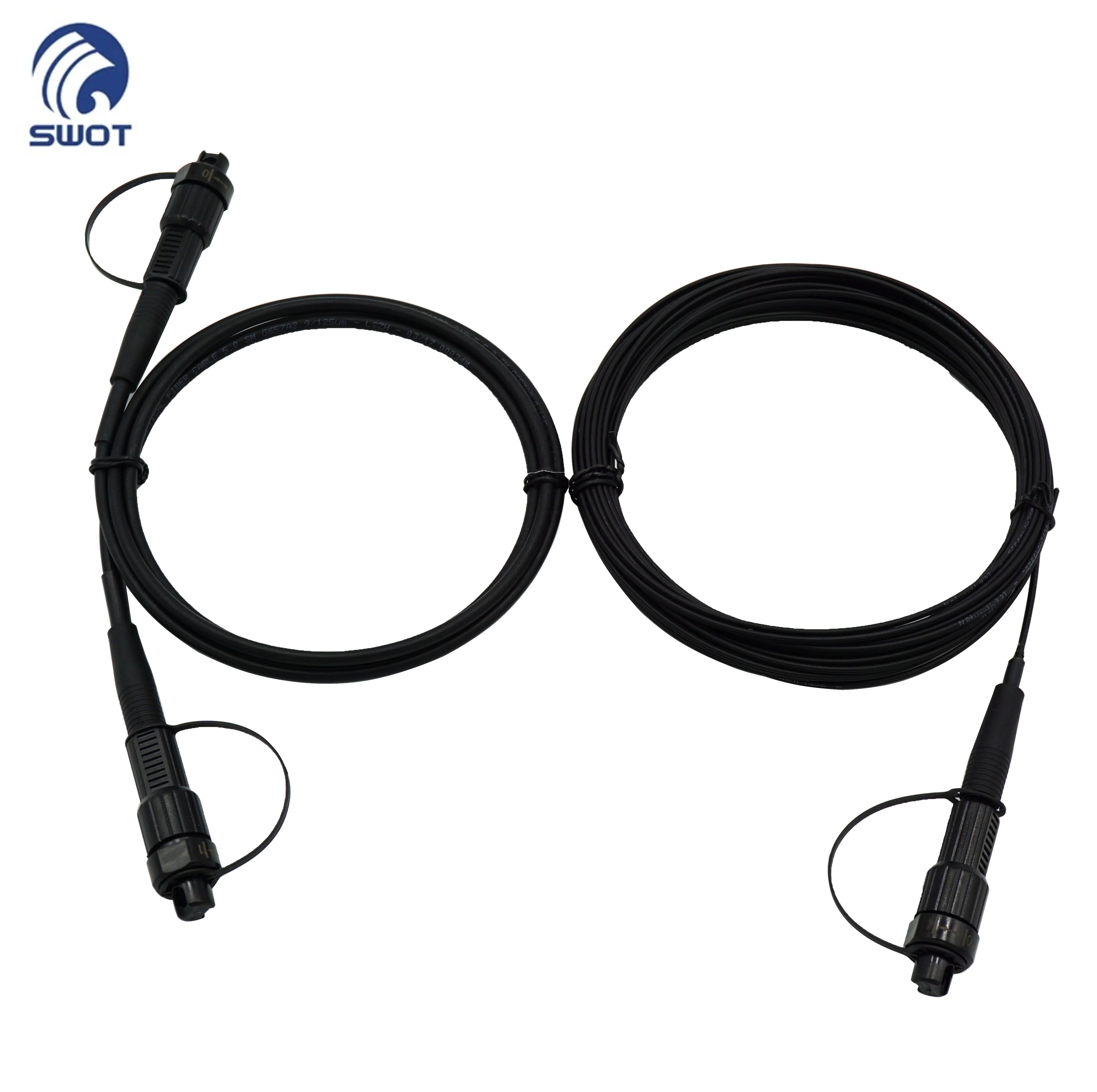 IP68 Waterproof Jumper Preconnectorized Round Fiber Optic Drop Cable 5.0MM With Hauwei SC APC Connector