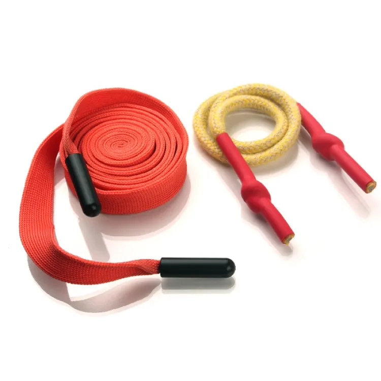 Draw Cord with Heat Shrink Tubing Knot Hoodie Rope Flat End Plastic Round String Shrinkable Tube Garment Drawcord