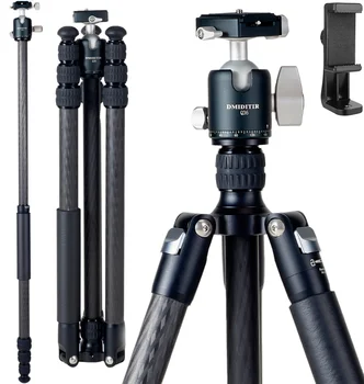 Professional Carbon Fiber Tripod for Digital Camera Waterproof/Shockproof Portable Heavy Duty 530mm Folded Length-DM294C+Q36