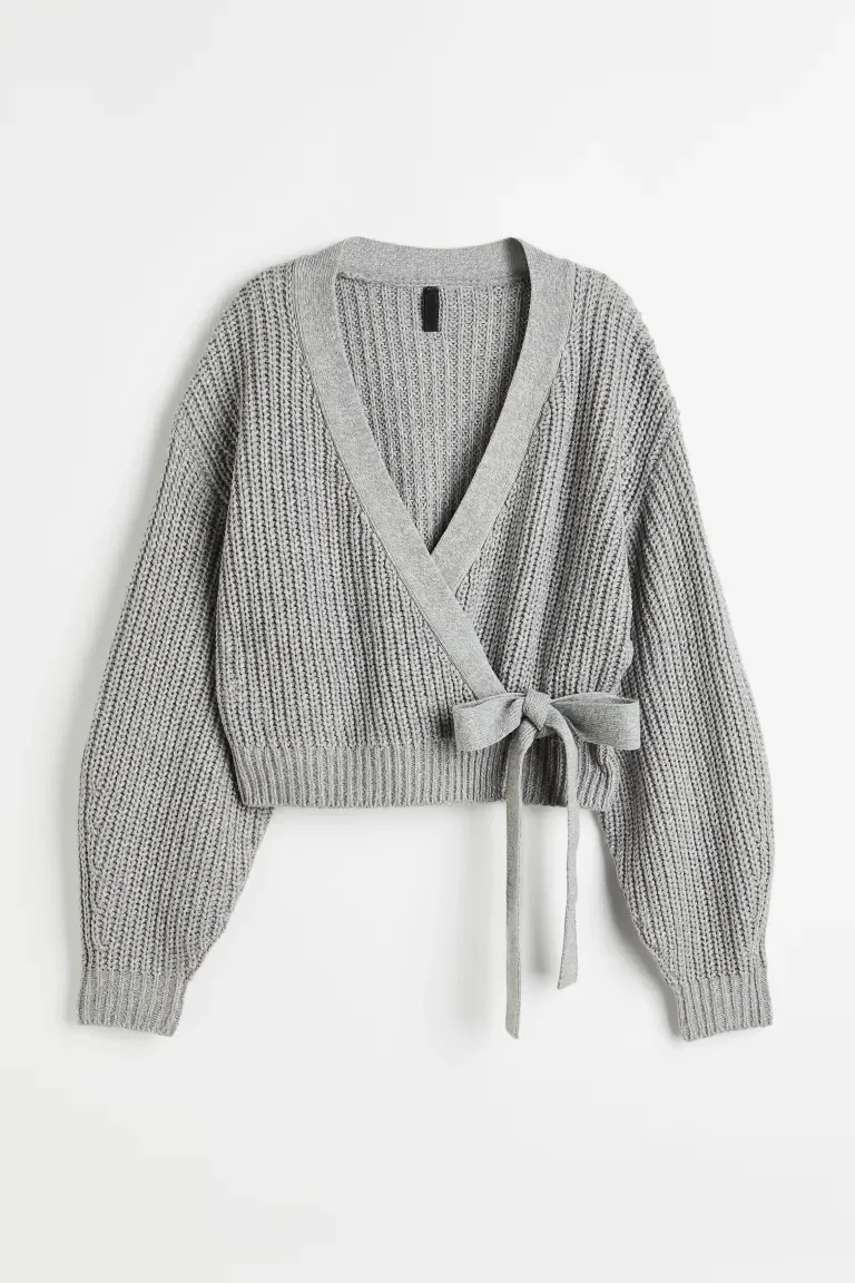 VSCOO Top High Quality Custom Deep Large v Neck Solid Color Long Sleeve Two Belts Bow Knot Knitting Women Sweater