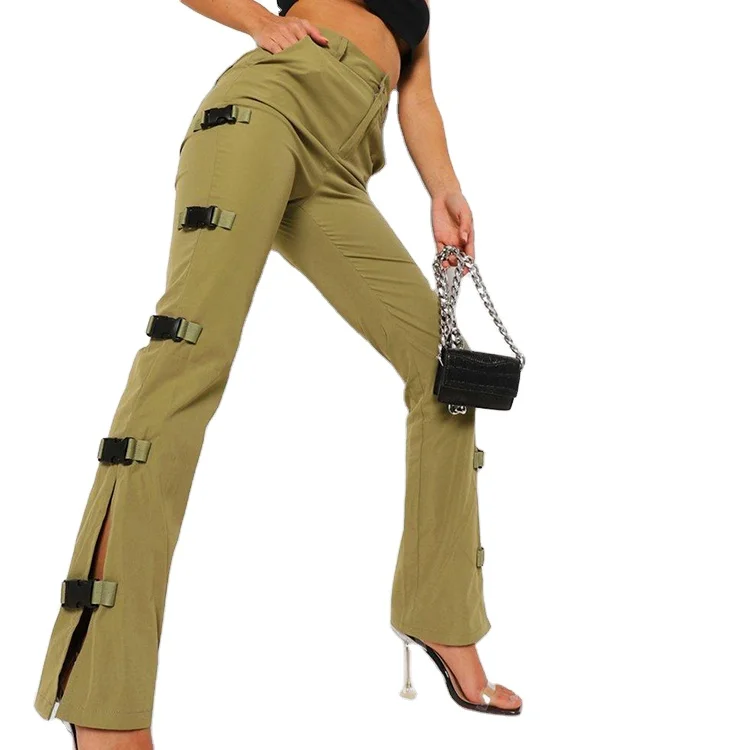 Straight Leg Cargo Pants Women High 