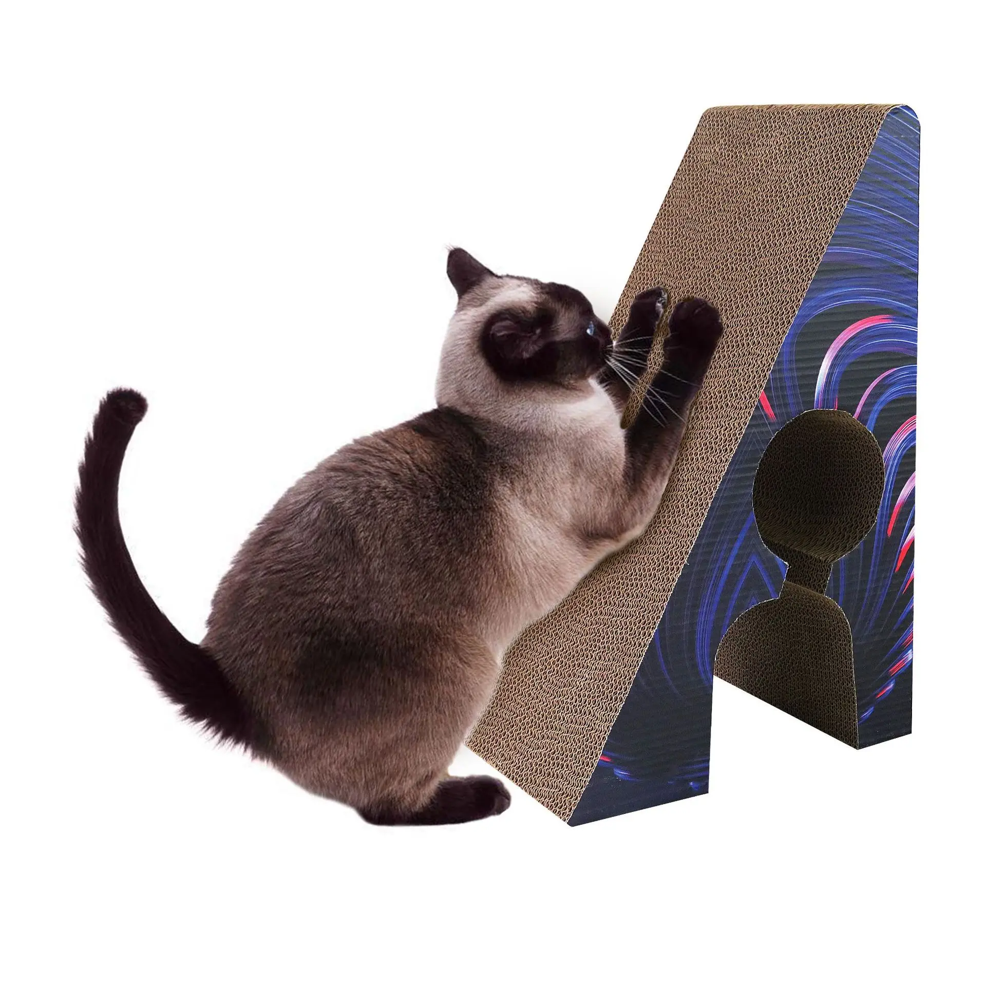 Reversible Cardboard Cat Scratcher Pad For Indoor Cat Sleep Play Tunnel Toy details