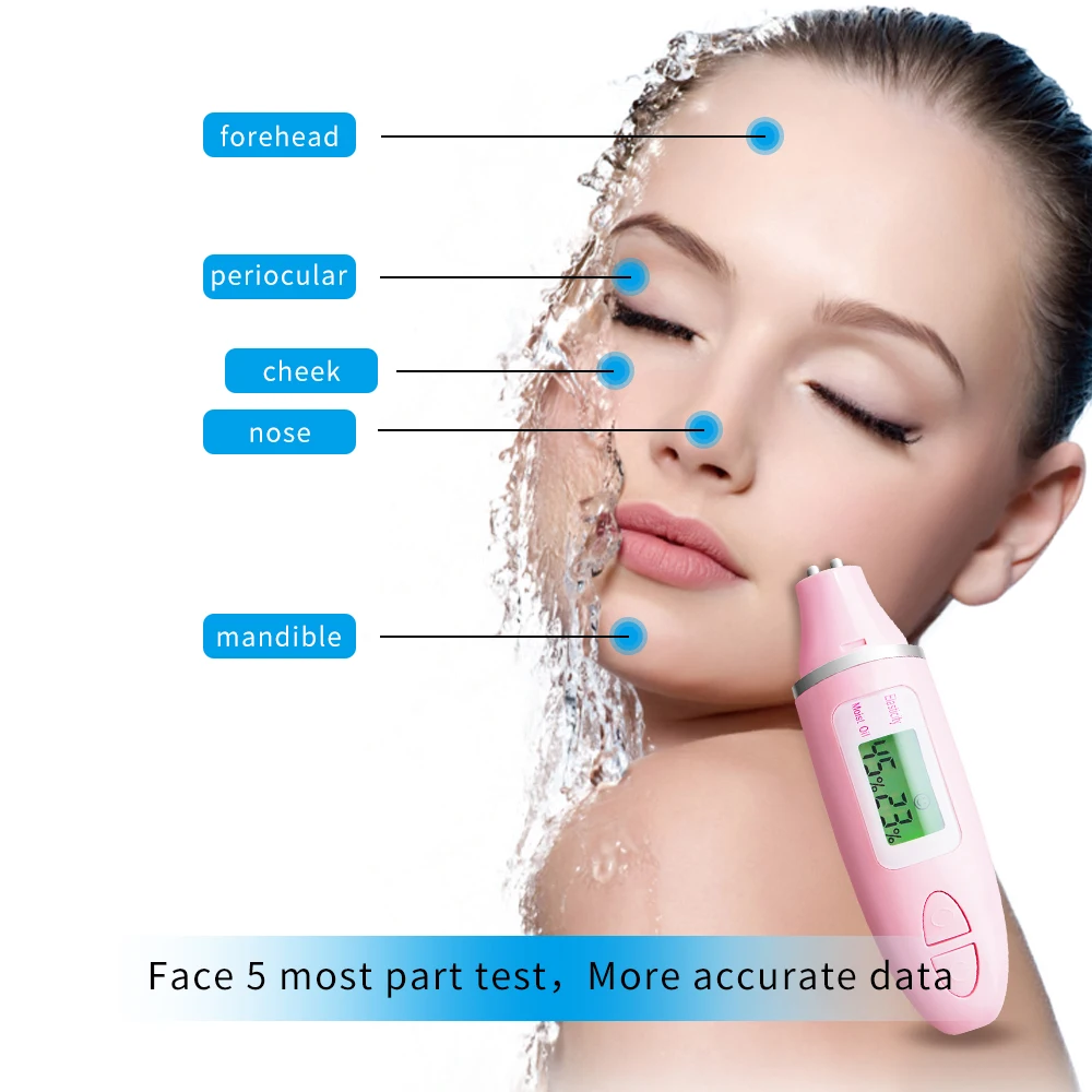 LCD skin tester digital facial moisture monitor oil tester test machine personal scanner health portable smart skin analyzer