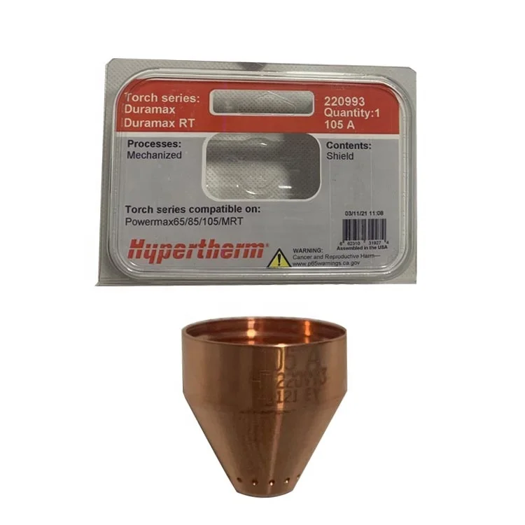 10-Pack Plasma Shield Cap 220992 – Consumables Compatible With PMAX 105 Plasma Torch, High-Quality Copper Replacement Parts