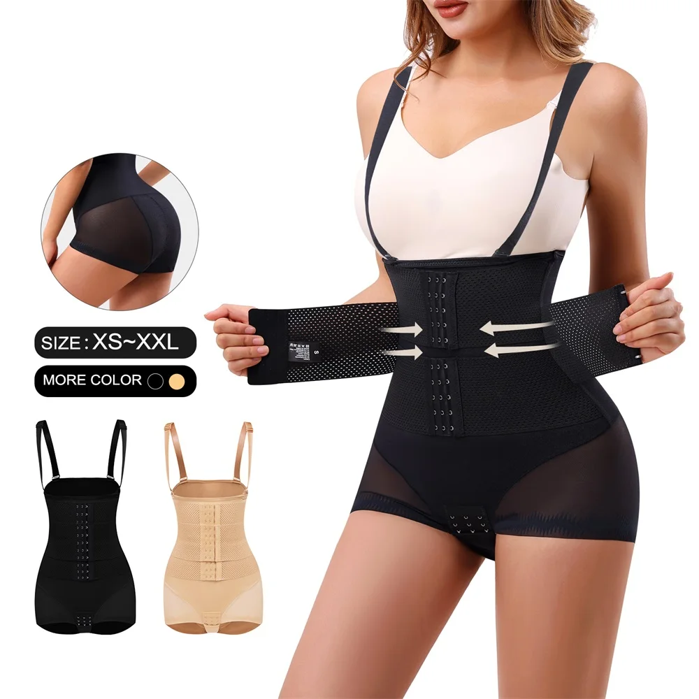 Wholesale Full Body Butt Lift Shaping Panties Underwear Shoulder Strap Tummy Control Shapewear Women Waist Trainer Shaper supplier