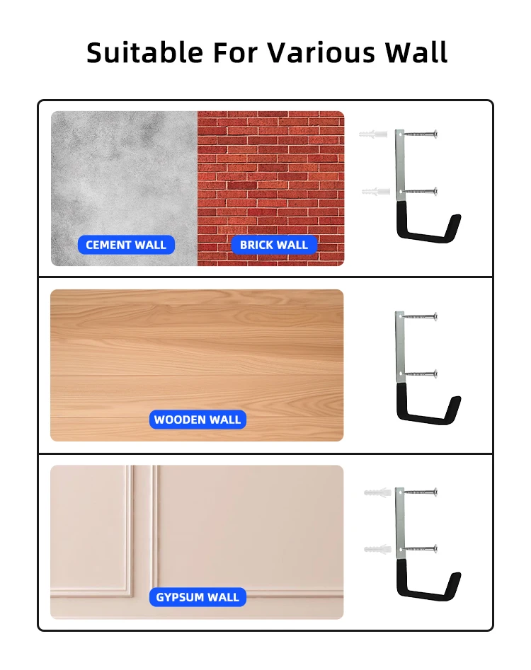 Versatile Wall Hooks Heavy Duty Metal Utility Hanger Organizer Wall Hanging Hooks for Gym Storage Needs manufacture