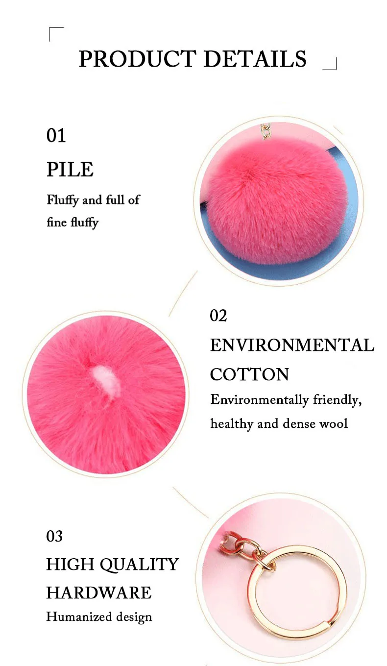 Puff Faux Pompom Keychain Bulk Puff Ball Keychain Accessories For Women