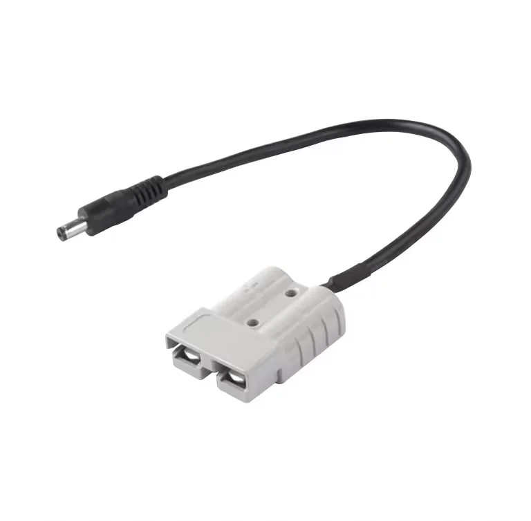 AP-5521 Plug 50A /DC 200mm Length Black Round Cable 6mm OD Power Plug Extension Cable