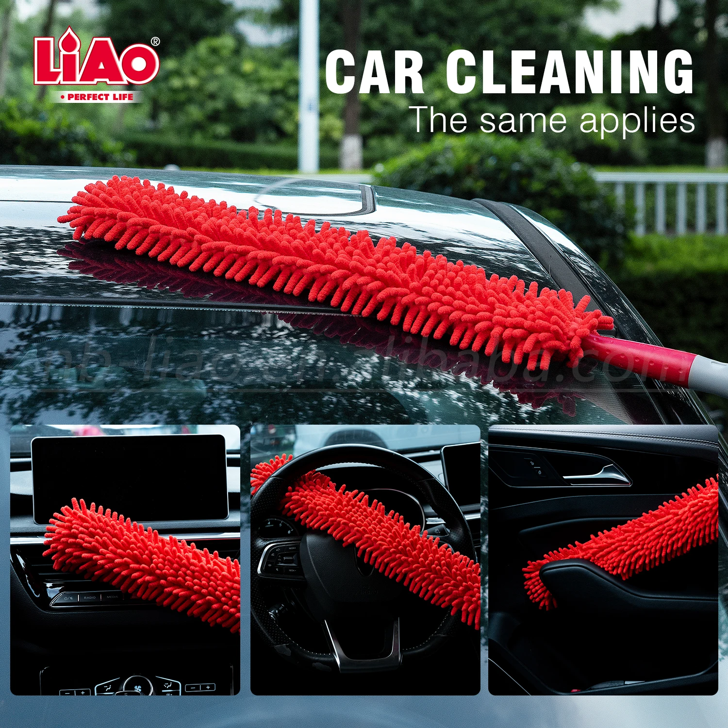 LiAo Extendable Multifunctional Telescopic Microfibre Cleaning Brush Long Handle Home duster