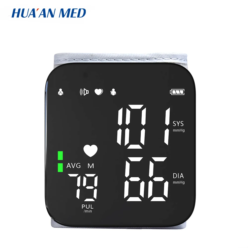 HUAAN LED Voice Broadcasting Medical Device Digital Electric Wrist Band BP Cuff Machine Sphygmomanometer Blood Pressure Monitors