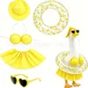 new style yellow polka-dot 5-piece bikini set