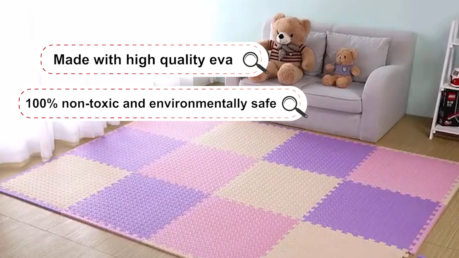 Linyiqueen Baby Eva Foam Soft Kids Play Mat Puzzle Foam Floor Mat 60x60 ...