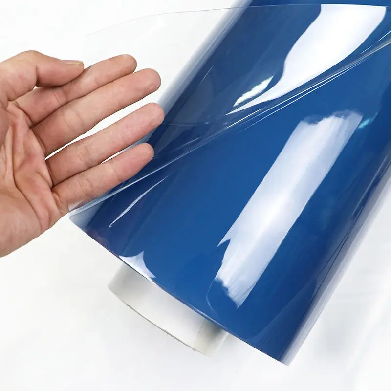 New Design Super Clear PVC Transparent Tarpaulin Blue Color Stretch Plastic Roll Film Transparent PVC Sheet