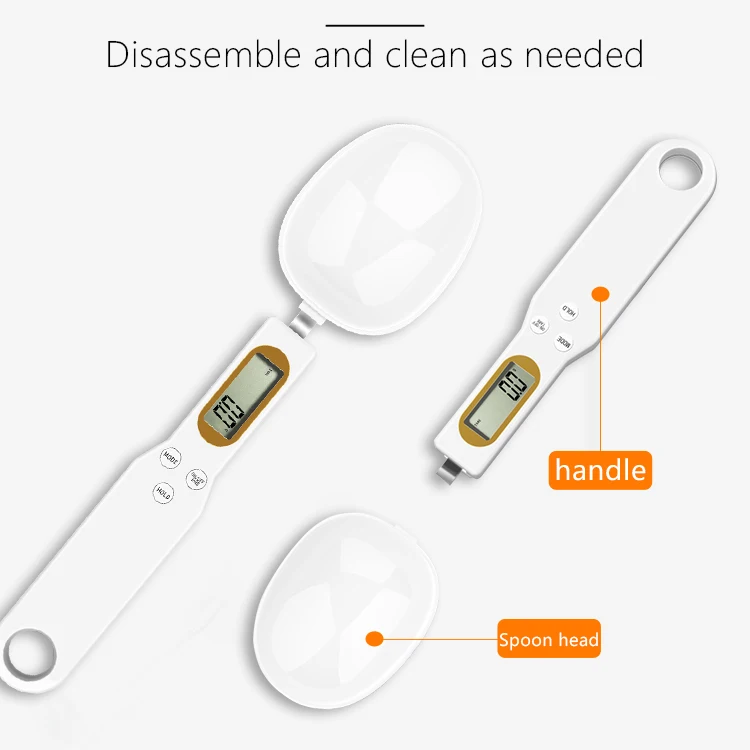 0.1g Spoon Weighing Scale, Baby Food Supplement Electronic Scale, 300g Food Weighing Balance