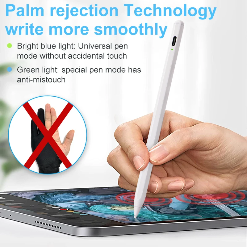 Dual System Universal Compatible Stylus Pen for All Touch Screen Magnetic Palm Rejection Touch Pen for ipad Android Ios Tablet
