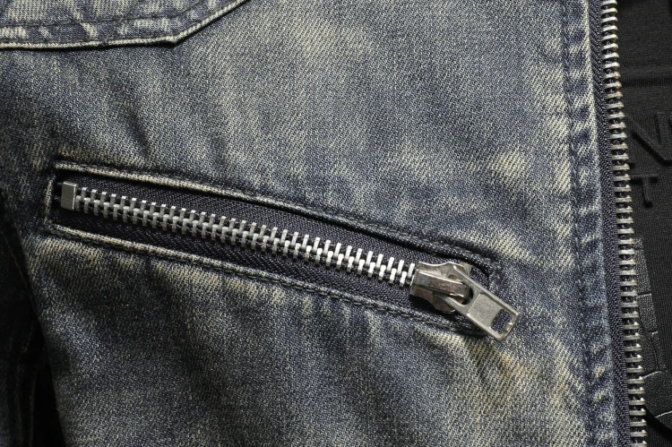 Trendy Spring Autumn Denim Tops Men's Personality Stand Collar Zipper Men Jean Jacket_voghion.com