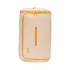 Large cylindrical cotton quilt bag - creamy yellow