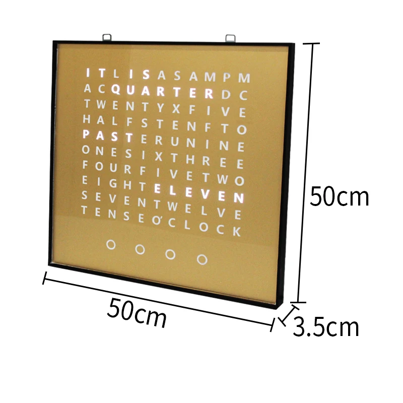 CHEETIE CP37L New Product Large Greek Text Display LED Electronic Gold Word Clock in English Version