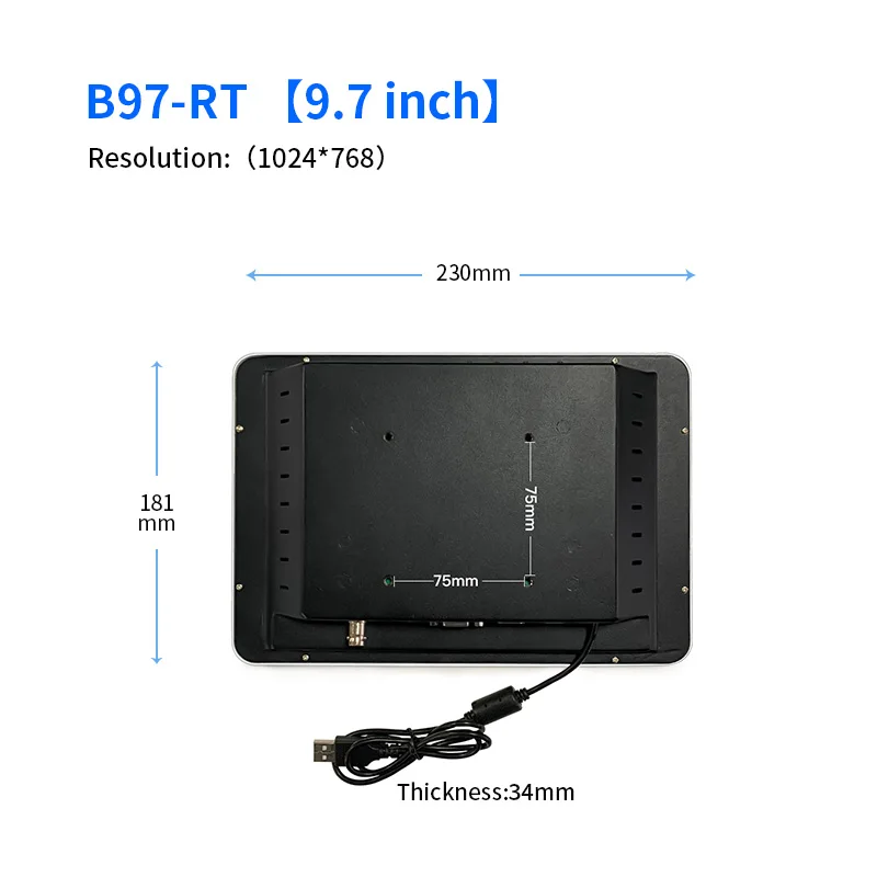 Wholesale 9.7 Inch PCAP Industrial LCD Monitor Capacitive Touch USB IPS HD-MI VGA BNC Input EEIT VESA Mount XP/7/8 Kiosk
