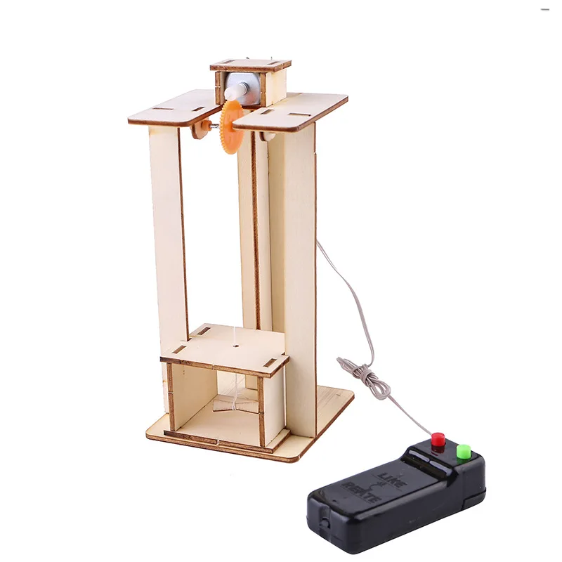 DIY Remote Control Electric Lift Elevator Kids Science Toys Experiment Kits Creative STEM Education Innovation School Project