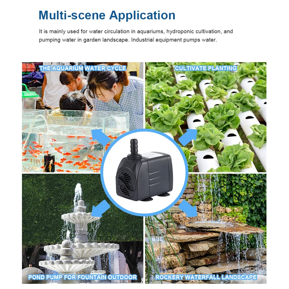 35W 2000l/h Submersible Aquarium Pond Fountain Water Pump