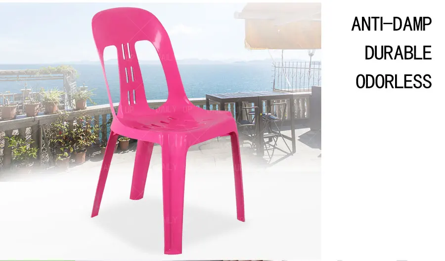 Cheap Plastic Garden Chair Stackable Outdoor Beach Chair Stacking Armless PP Leisure Dining Chair For Restaurant Kitchen Park