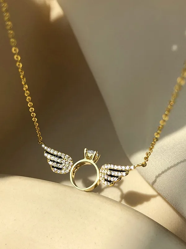 Angel Wings Necklace - Silver | Salty – Salty Accessories