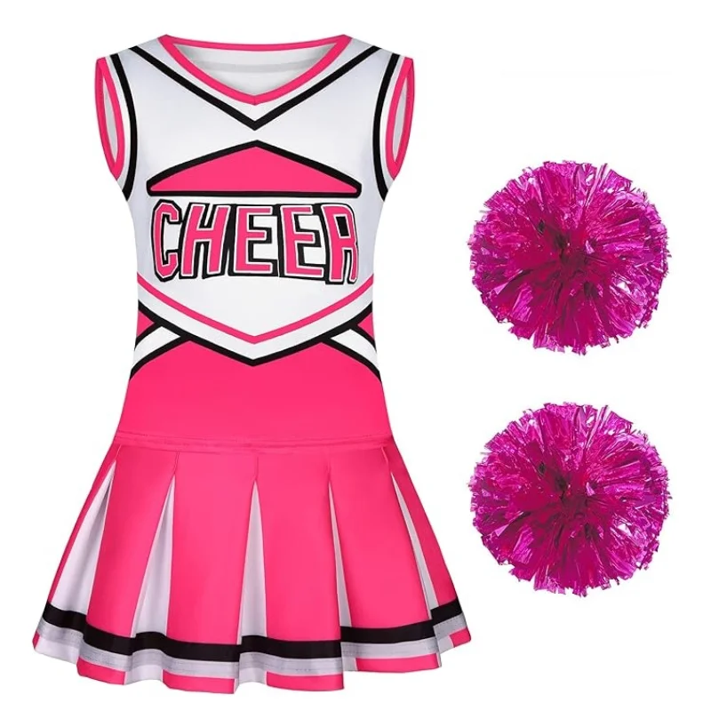 Girls Cheerleader Costume for Basketball Competition and Halloween Party Birthday Gift Uniform Outfit