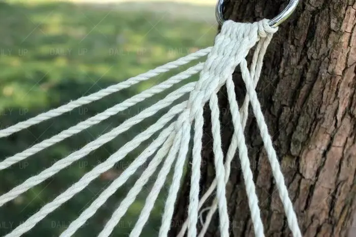 Breathable Cotton Net Hammock With Lightweight Strong Ropes Balance Beam For Outdoor Leisure Courtyard Camping Hiking