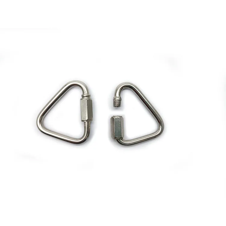 Camping Outdoor Carabiner Stainless Steel Climbing Triangle Quick Link Locking Carabiner Hanging Hook Buckle Hiking Multi Tool