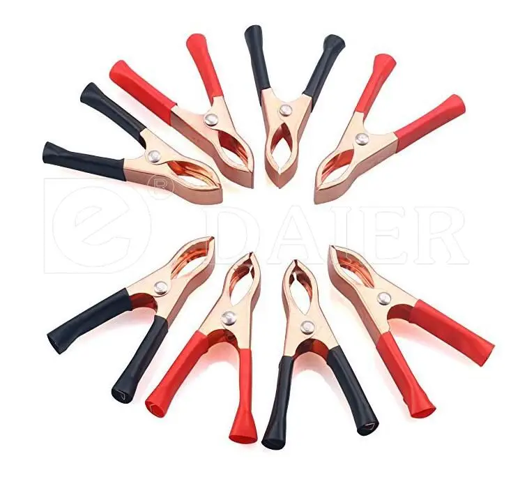 Изолированные зажимы типа «крокодил» 30 А черные красные прочные сверхпрочные 75 мм сверхмощный большой металлический зажим для