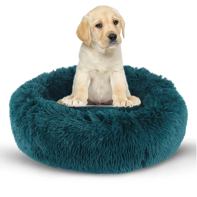 Custom extra eco friendly large waterproof calming luxurious modern cute indestructible portable pet donut dog bed for cat