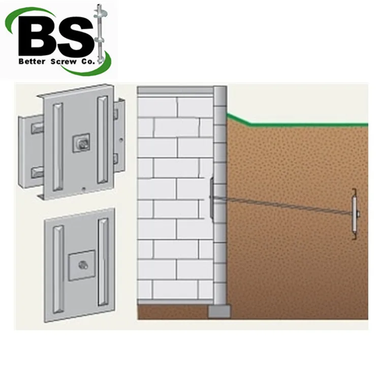 Gravity Retaining Wall Block Helical Tie Back Anchors for Foundation Repairs